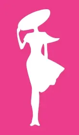 Silhouette einer eleganten Frau mit Hut
